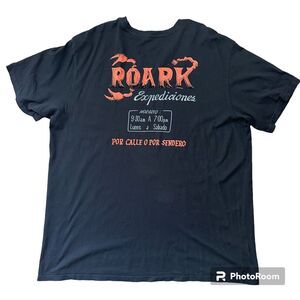 Roark Men's T-Shirt 2XL Black Short Sleeve Crew Neck Outdoor Graphic Logo Tee